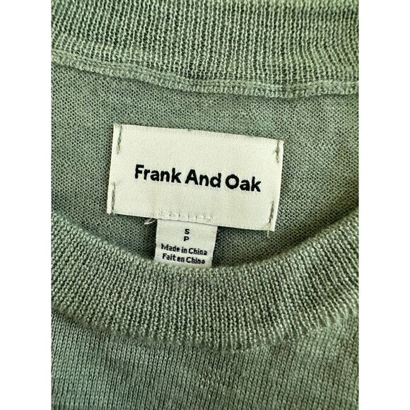 Frank and Oak Women's Sage Green Merino Wool Long Sleeve Knit Top Size Small - Picture 3 of 5